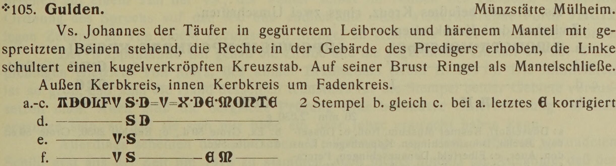 Scan-Ausschnitt der Vorderseite zu Katalognummer 105