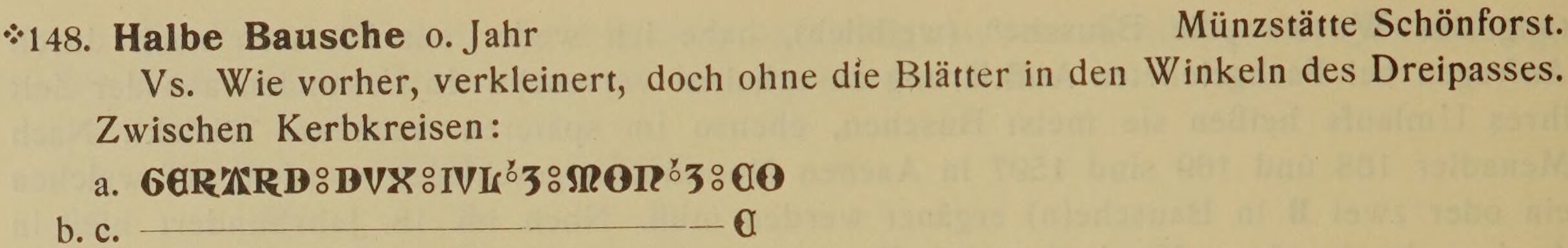 Scan-Ausschnitt der Vorderseite zu Katalognummer 148